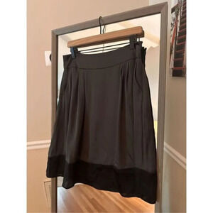 Vintage Attention Gray and Black Satin Chiffon Skirt Small